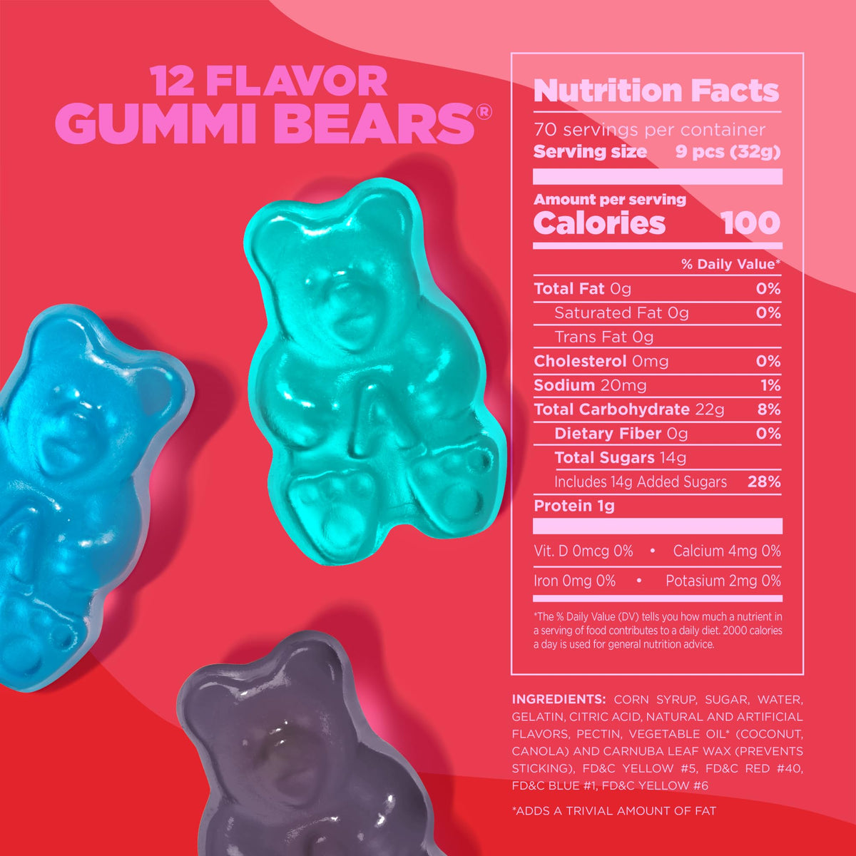 Albanese World's Best 12 Flavor Gummi Bears | 5lbs of Fruit Bulk Candy