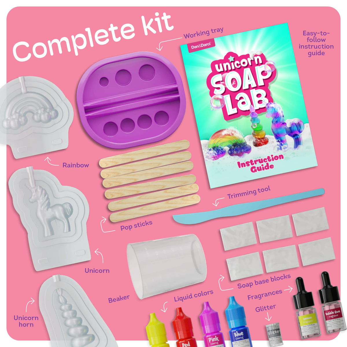 Unicorn Soap Making Kit for Kids - Girls Crafts DIY Project Age 6+ Years