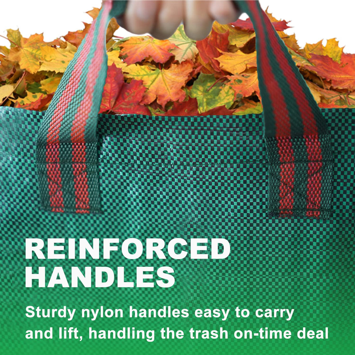 Hugeleaf 3 Packs 72 Gallon Reusable Yard Waste Bags, Collapsible Leaf Bags with Reinforced Handles, Extra Large Heavy Duty Garden Waste Bags for Leaves Garden Clean Up