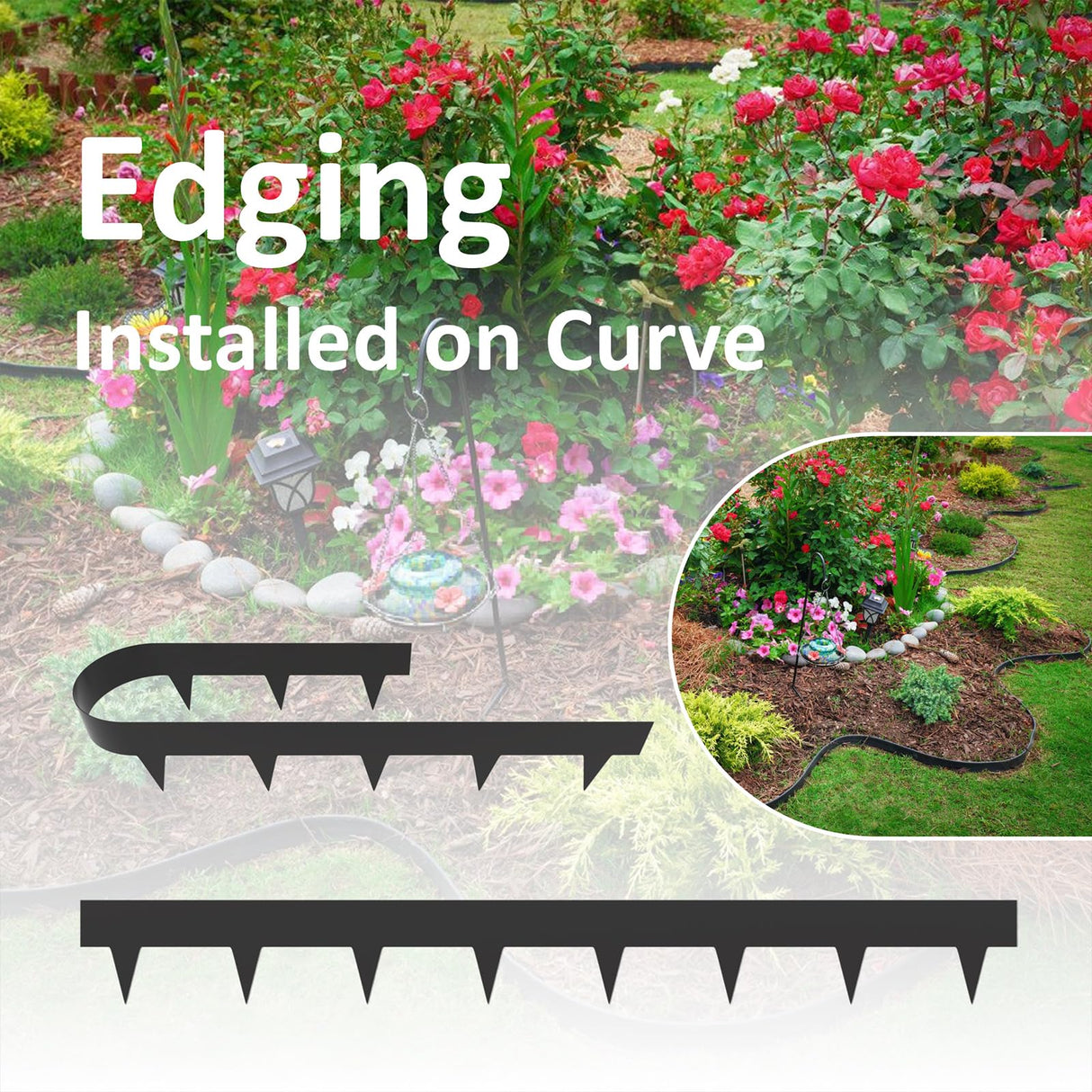 33ft. Galvanized Steel Landscape Edging (10-Pack) โ 40" Metal Edging for Landscaping with 11 Stakes, Hammer-in Metal Landscaping Edging for Yard Pathway & Flower Beds โ Lawn Edge for Garden Design