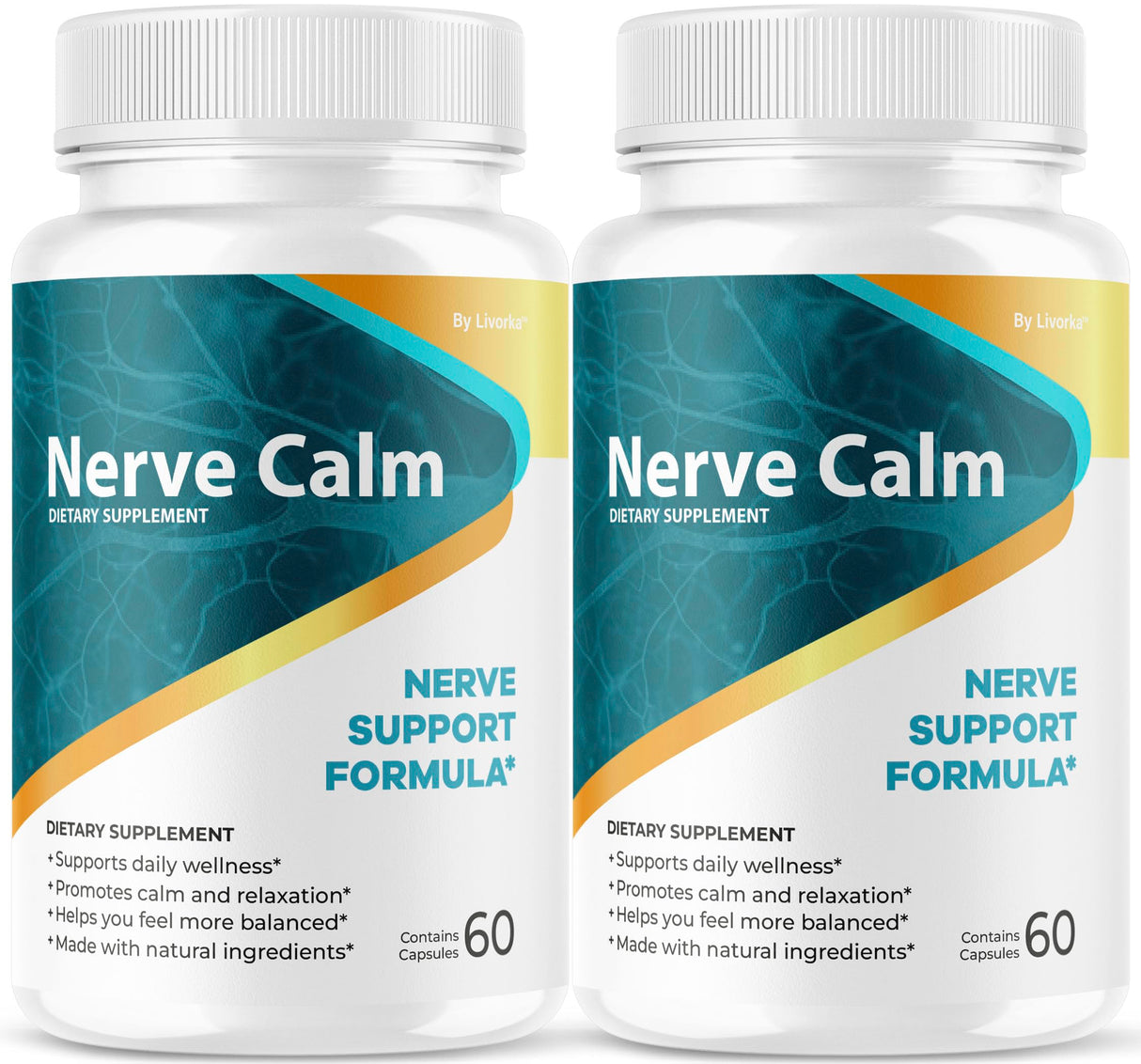 (2 Pack) Nerve Calm Capsules - Official NerveCalm Premium Formula Supplement Pills, Advanced Support Formula for Wellness & Overall Health, All Natural Nerve Calm Reviews, 60 Capsules for 2 Months