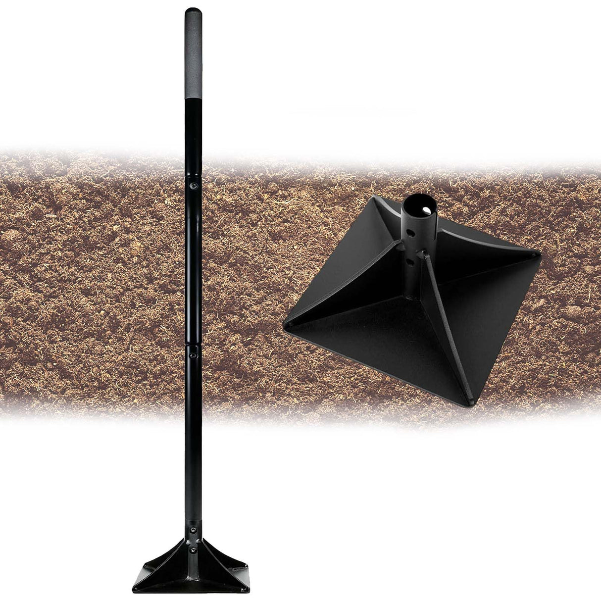 Steel Tamper Tool with 48 inch Handle,10''x10'' Hand Tamper