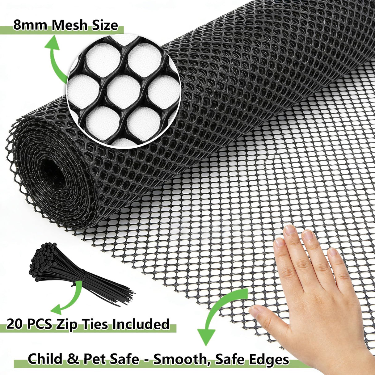 Tilvex 15.7" x10' Plastic Mesh Fence Roll,Heavy Duty Chicken Wire