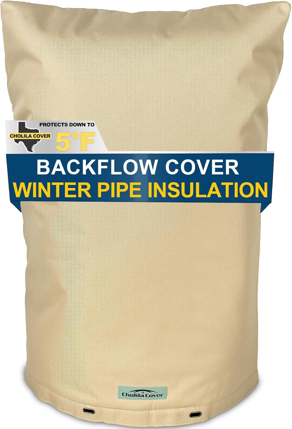 Cholila Cover Backflow Preventer Cover Insulated (5˚F) with Thicker 7 Layers Fabric - 24" W x 24" H with Aluminum Foil Backflow Cover for Winter Pipe Freeze Protection - Sprinkler Covers for Outside