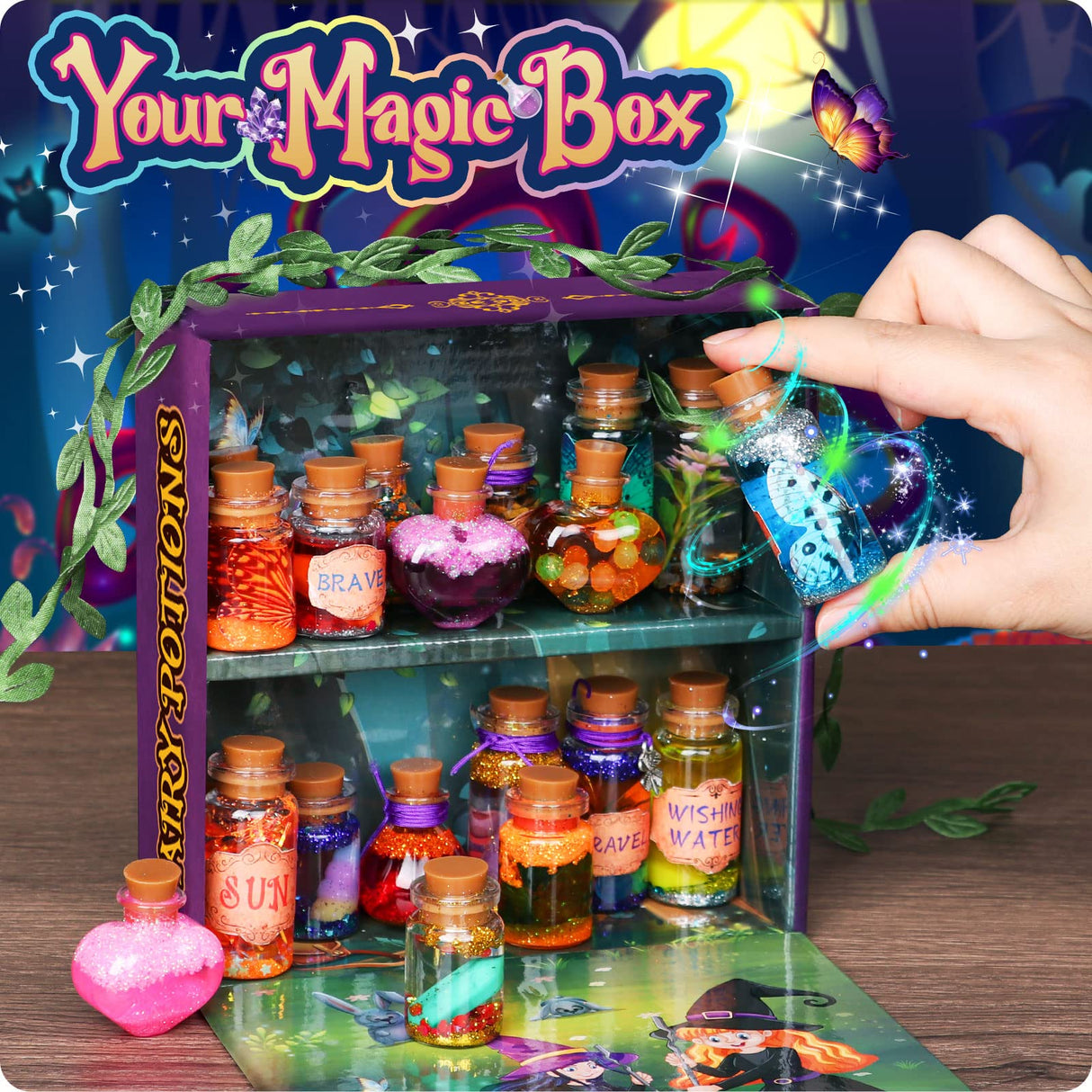 Alritz Fairy Potions Kit, Magic Mix Kit 20 Bottles, Christmas Gifts Decorations Ornaments Garden Crafts Birthday Gifts Toys for Girls and Boys 6 7 8 9 10 11 12+Years Old Families Party Indoor Outdoor
