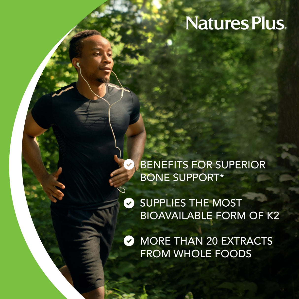 Natures Plus Source of Life Garden Certified Organic Vitamin K2-120 mcg, 60 Vegan Capsules - Bone Health Supplement - with Natural Whole Food Enzymes - Vegetarian, Gluten-Free - 60 Servings