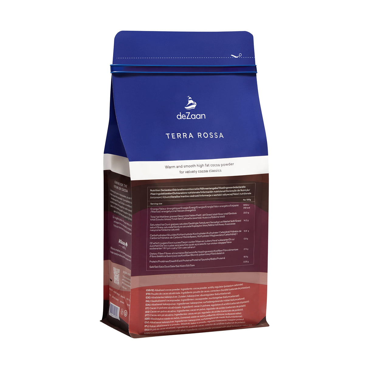 deZaan Holland Terra Rossa Dutched Cocoa Powder, 22-24% Fat, Finest Dutch Quality Since 1911