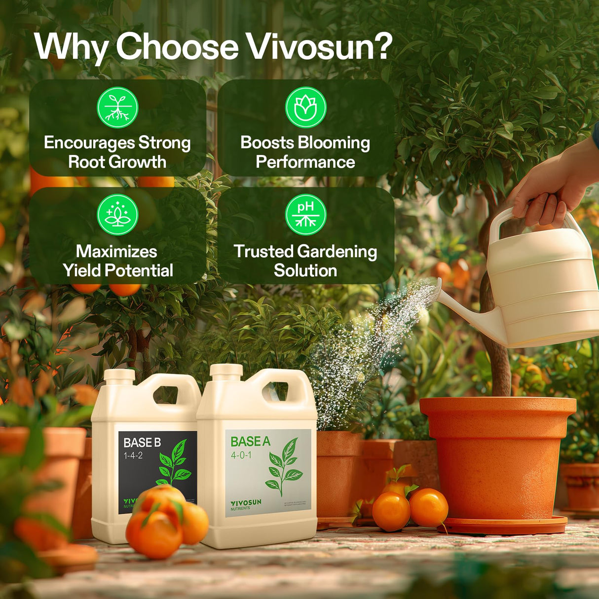 VIVOSUN Liquid Nutrients Base A & B Bundle, Set of 32oz