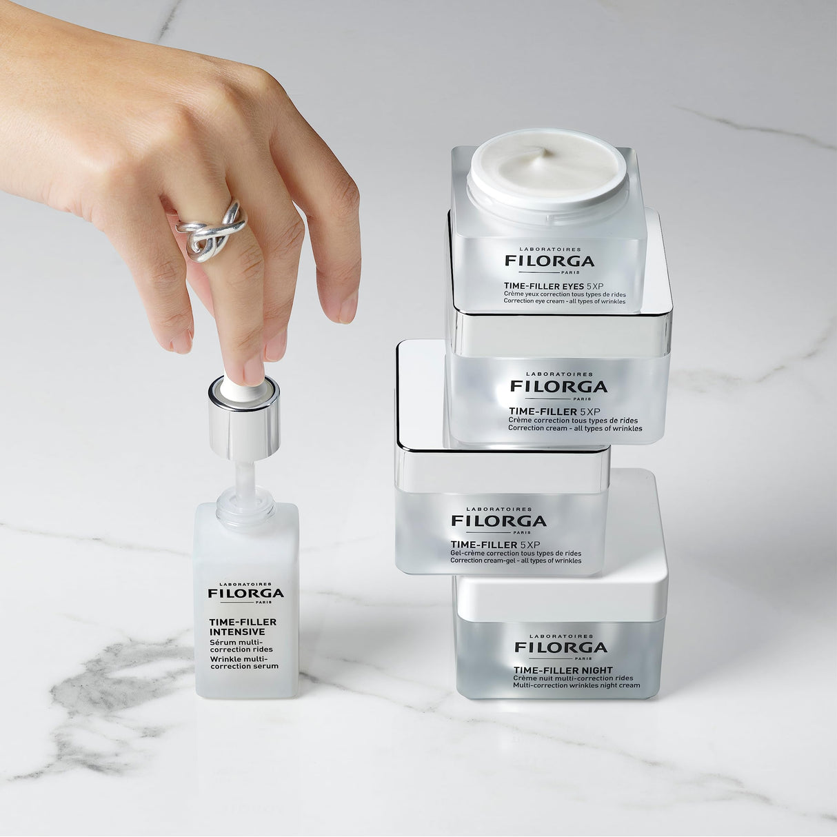 Filorga Time-Filler 5-XP Wrinkle Correction Moisturizing Skin Cream, Enhanced Anti Aging Formula to Reduce and Repair Face, Eye, and Neck Wrinkles and Fine Lines, 1.69 fl oz