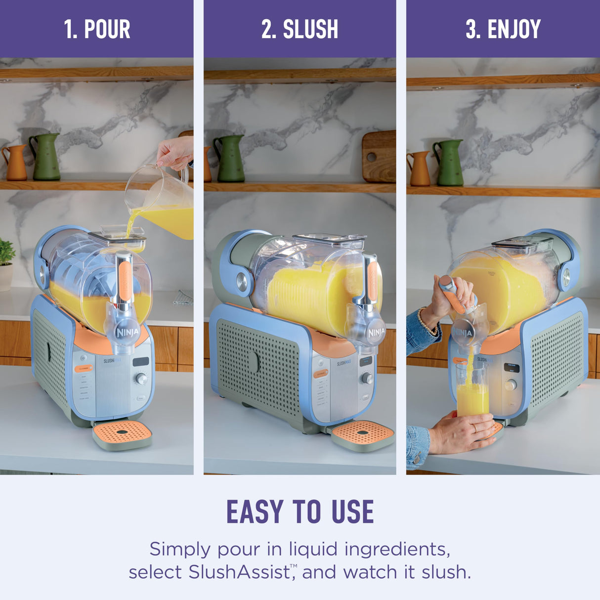 Ninja SLUSHi Max XXL Smart Frozen Drink Maker | Top Performance & Smart Technology, Party-Size 150oz Capacity, No Ice Needed, 6 Programs, Ideal Temp & Texture up to 12 hours | Blue FS605SG