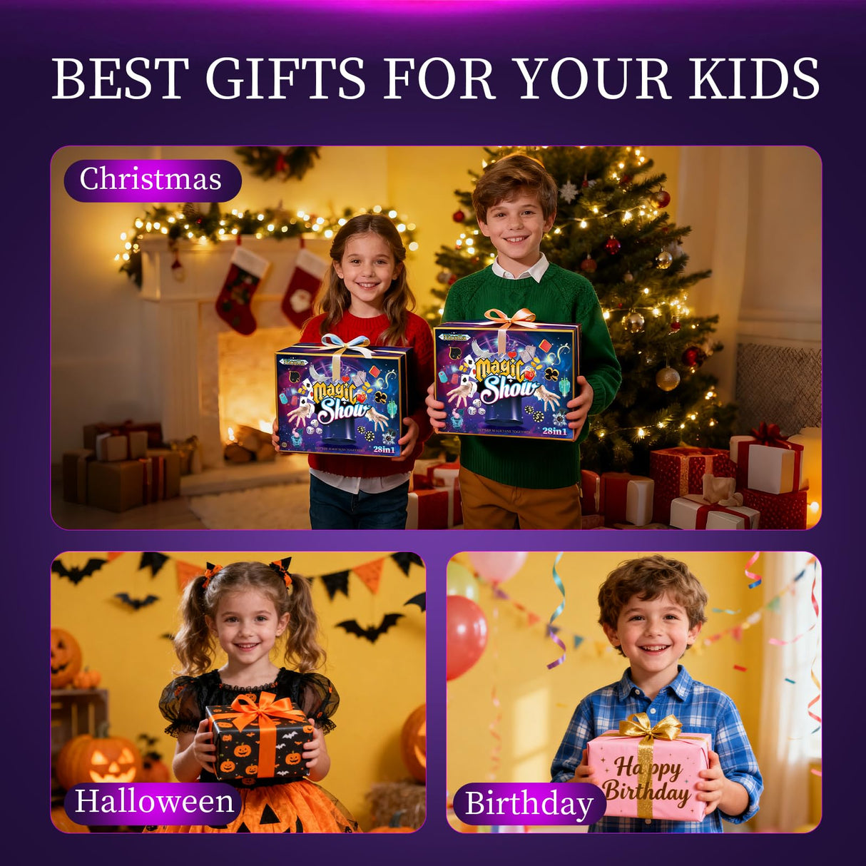 Nicella Magic Kit - 208+Magic Tricks for Kids Age 6-8, Magic Set with Manual and Video for Beginners and Kids, Christmas Halloween Birthday Gifts Toys for Ages 6 7 8 9 10 11 12 Years Old Boys Girls