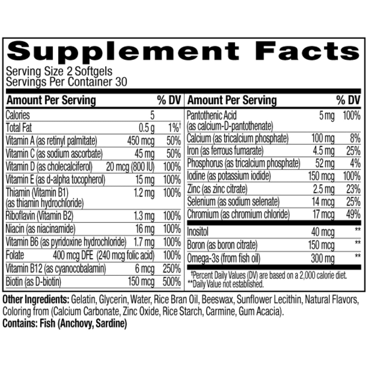 OLLY Ultra Women's Multi Softgels,Overall Health and Immune Support,Omega-3s,Iron,Vitamins A,D,C,E,B12,Daily Multivitamin,30 Day Supply -,60 Count (Pack of 2)