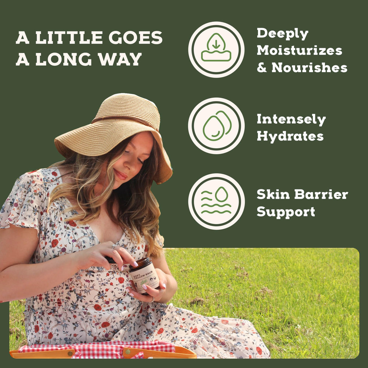 Beef Tallow for Skin - Beef Tallow For Face - Tallow Face Moisturizer - Beef Tallow Moisturizer - Tallow Balm - Grass Fed Beef Tallow For Skin - Tallow Face Cream Lotion (5.0, Herbal-Rose)