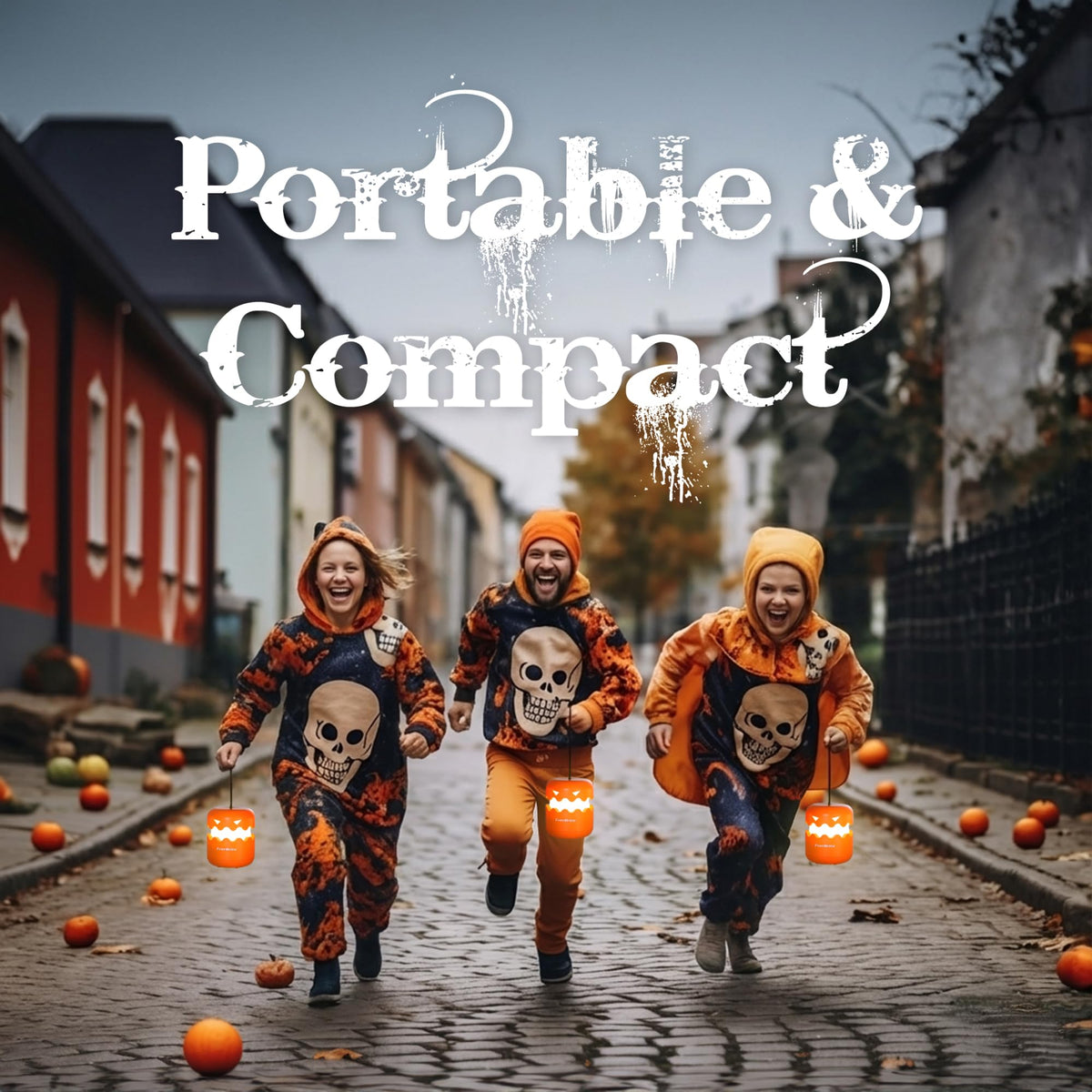 EverBrite 3-Pack Halloween Pumpkin Lantern, Collapsible Jack O Lantern