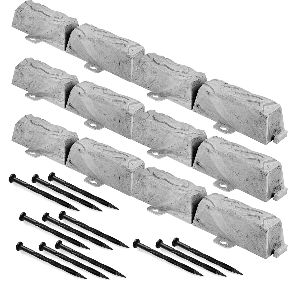 16 Pack Garden Landscape Edging Borders, Lawn Edging for Landscaping, No Dig Fencing Lawn Border, DIY Outdoor Patio Yard Balcony Landscaping, for Lawn Yard Pathway Divider 20 Ft Total