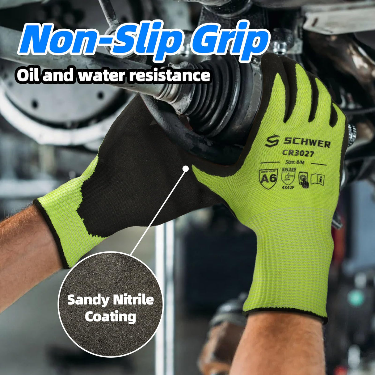 Schwer 120 Pairs Cut Resistant Gloves ANSI A6/A7 (Send Randomly) Cut Proof Work Gloves, Touchscreen, for Men and Women Used for Woodworking, Glass Cutting, Construction, Cargo Handling, Car Repair, L