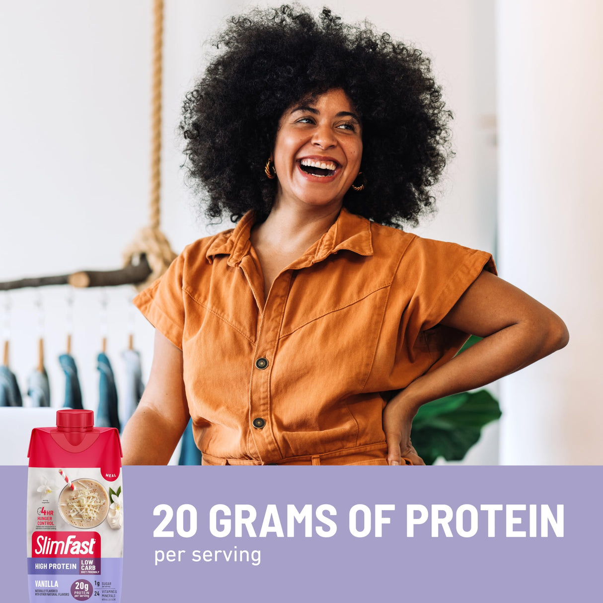 SlimFast Protein Shake, Vanilla- 20g Protein, Meal Replacement Shake Ready to Drink, High Protein with Low Carb and Low Sugar, 24 Vitamins and Minerals, 12 Count (Pack of 1) (Packaging May Vary)