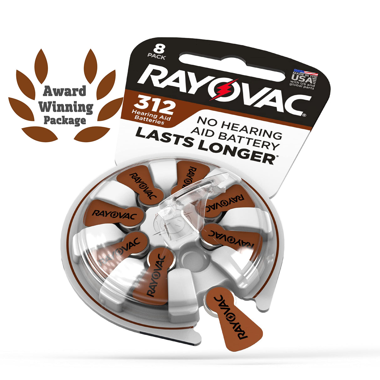 Rayovac Size 312 Hearing Aid Batteries, Size 312 Batteries, 24 Count