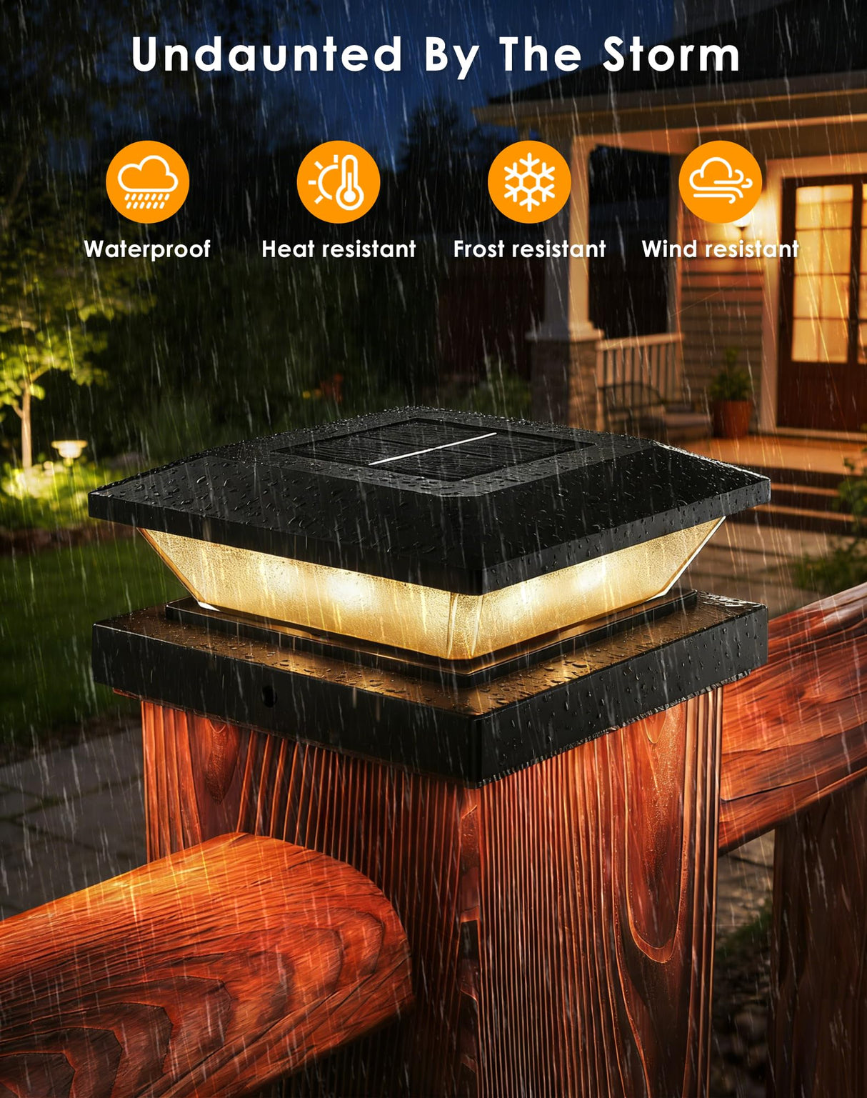 4x4-Solar-Post-Cap-Lights-Outdoor 12 Pack Solar Powered Fence Post Lights 3 Lighting Modes Deck Postcap Light for 3.5x3.5 4x4 Wood/Vinyl Posts LED Waterproof Garden Patio Porch Posts Lighting Black