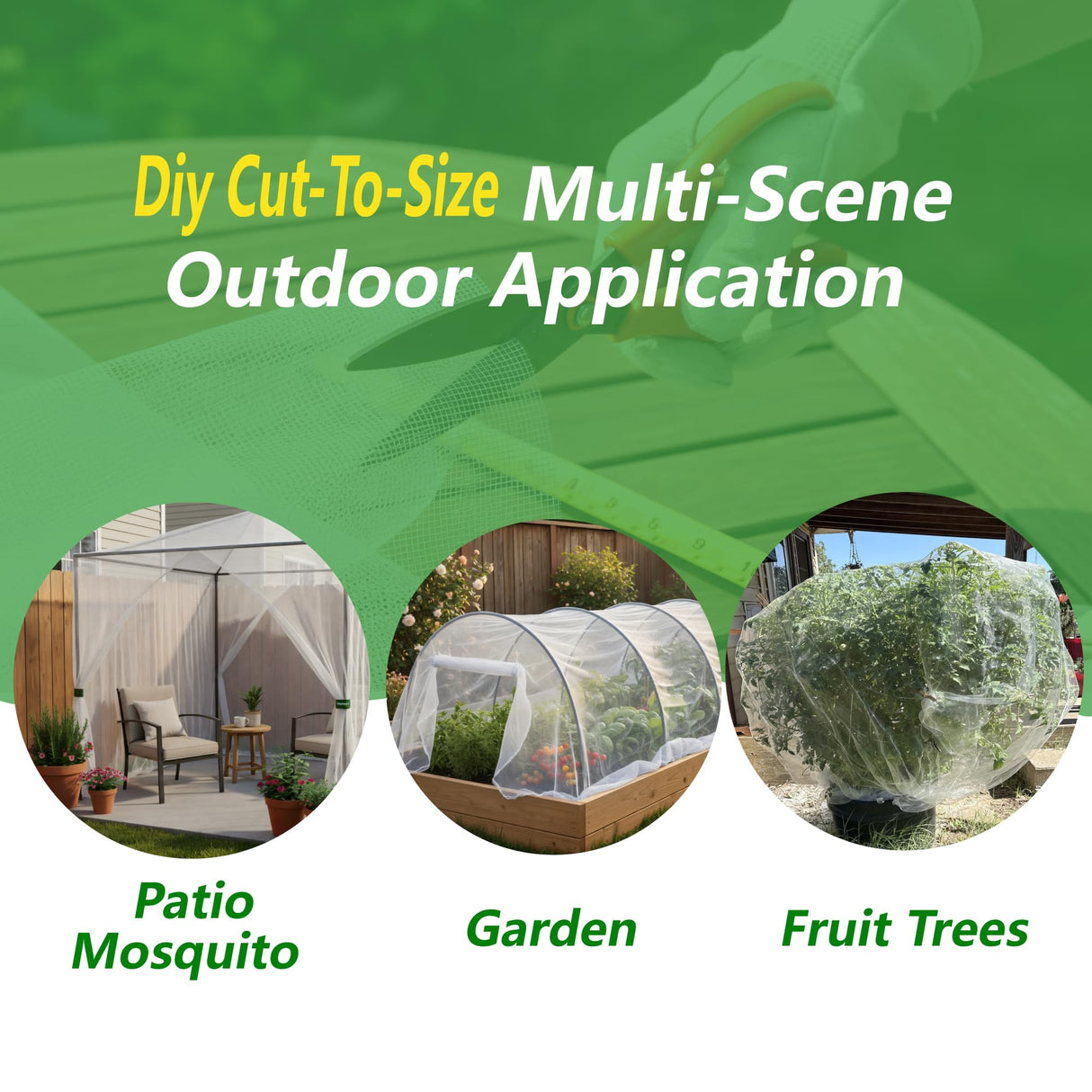 Garavigo Durable Garden Fine Mesh Netting, 10x33ft Insect Netting for Plant