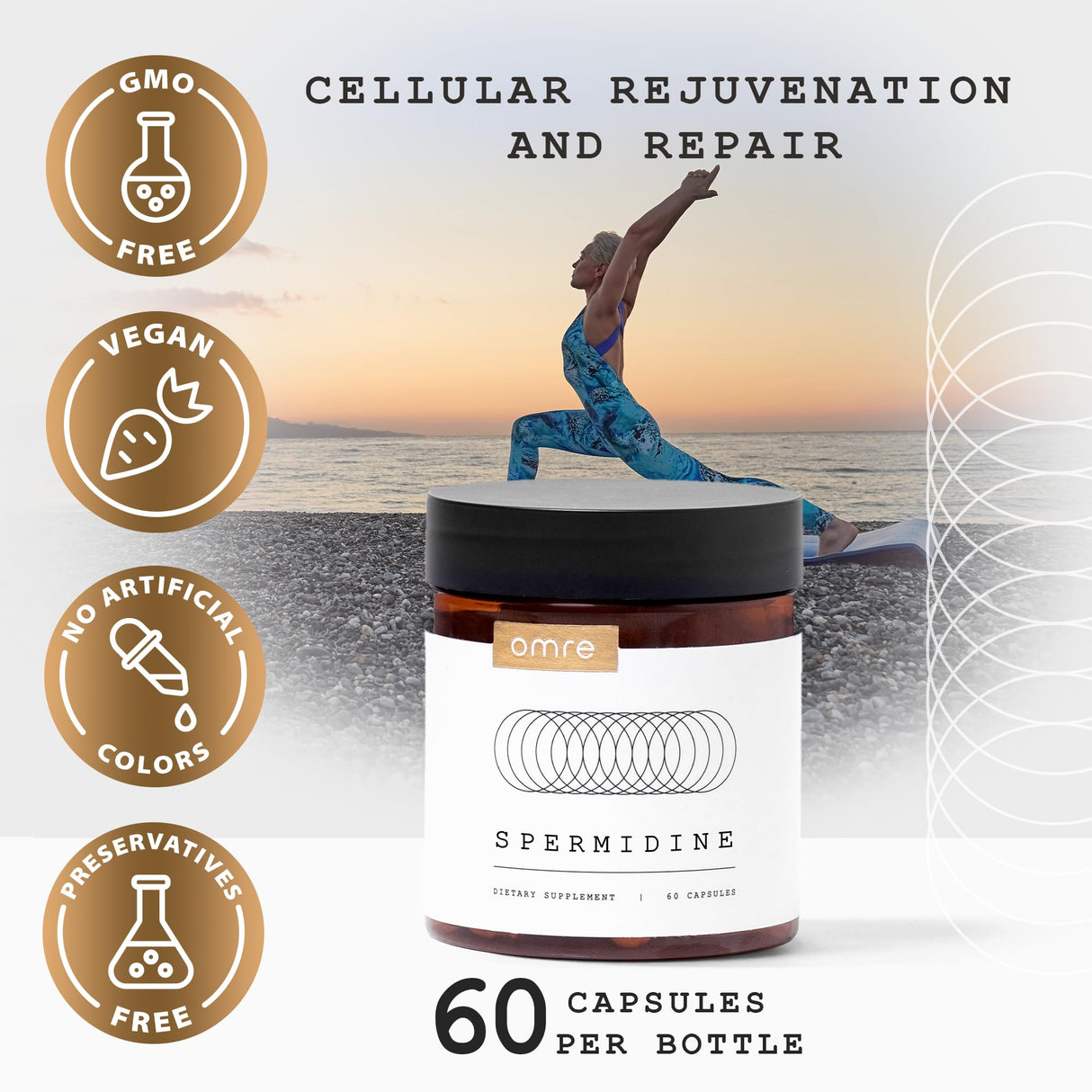 OMRE Spermidine Supplement (10mg of Non-Synthetic Spermidine) - 3rd-Party Tested 1000mg Wheat Germ Extract Standardized to No Less Than 1% Spermidine - 10mg of Natural Spermidine per Serving