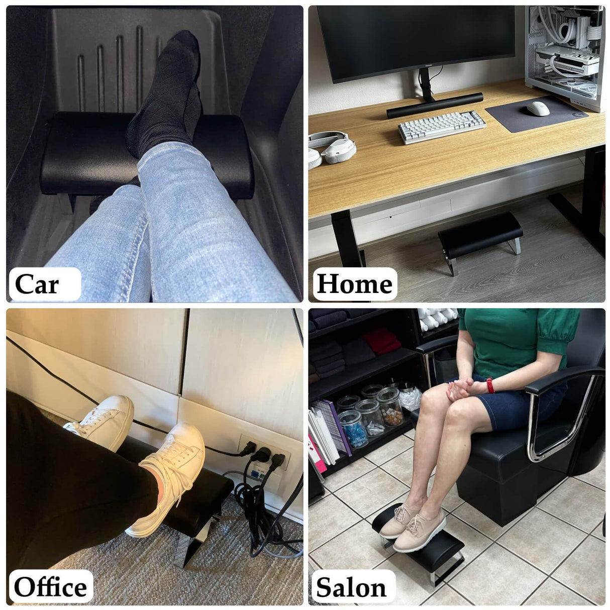 Waterproof Footrest, Upgraded High Elasticity Foot Rest Under Desk Footrest, Ergonomic Foot Rest for Under Desk at Work, Highly Supportive, No Deformation, Black