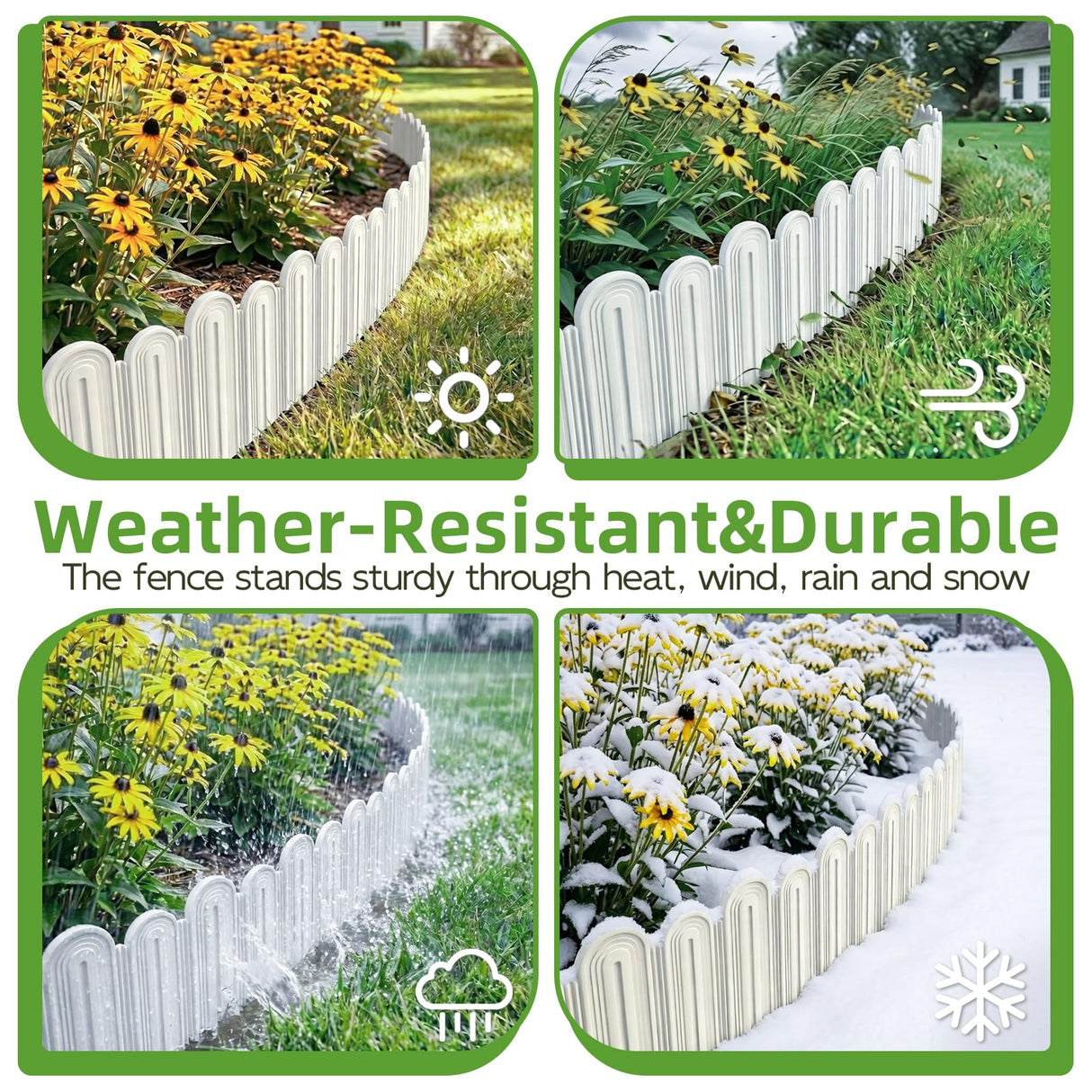 Vashly 20Pcs 20Ft Landscape Edging,6.5 Inch Garden Border with 20 Stakes