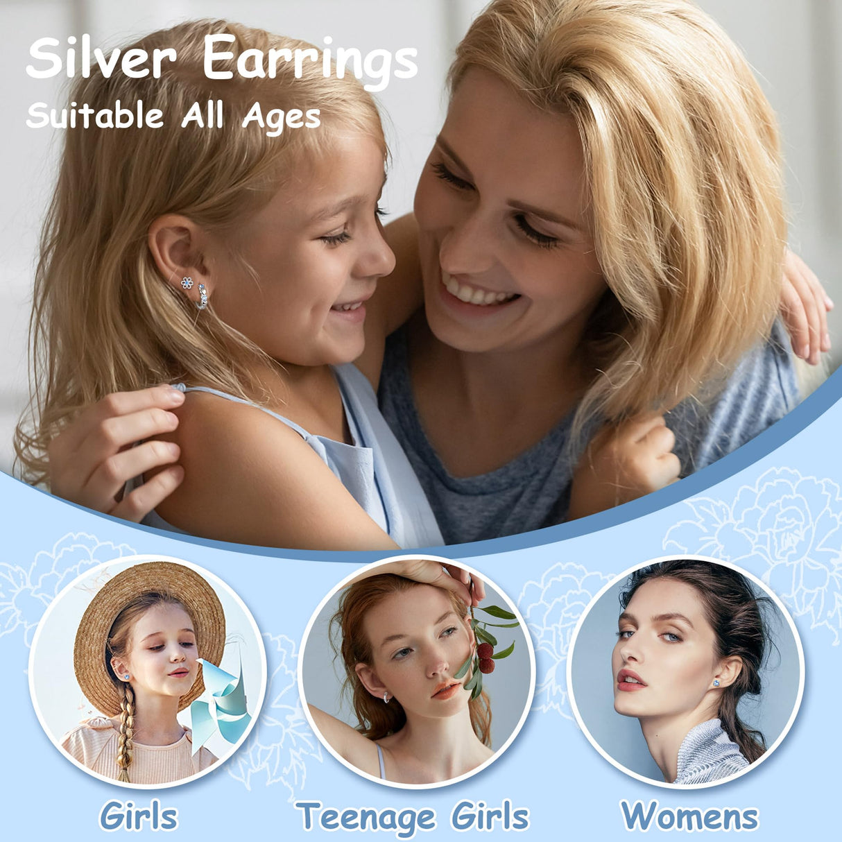 YADOCA ๐ต๐ฎ๐ฑ ๐ฆ๐๐ฒ๐ฟ๐น๐ถ๐ป๐ด ๐ฆ๐ถ๐น๐๐ฒ๐ฟ Earrings for Girls Women