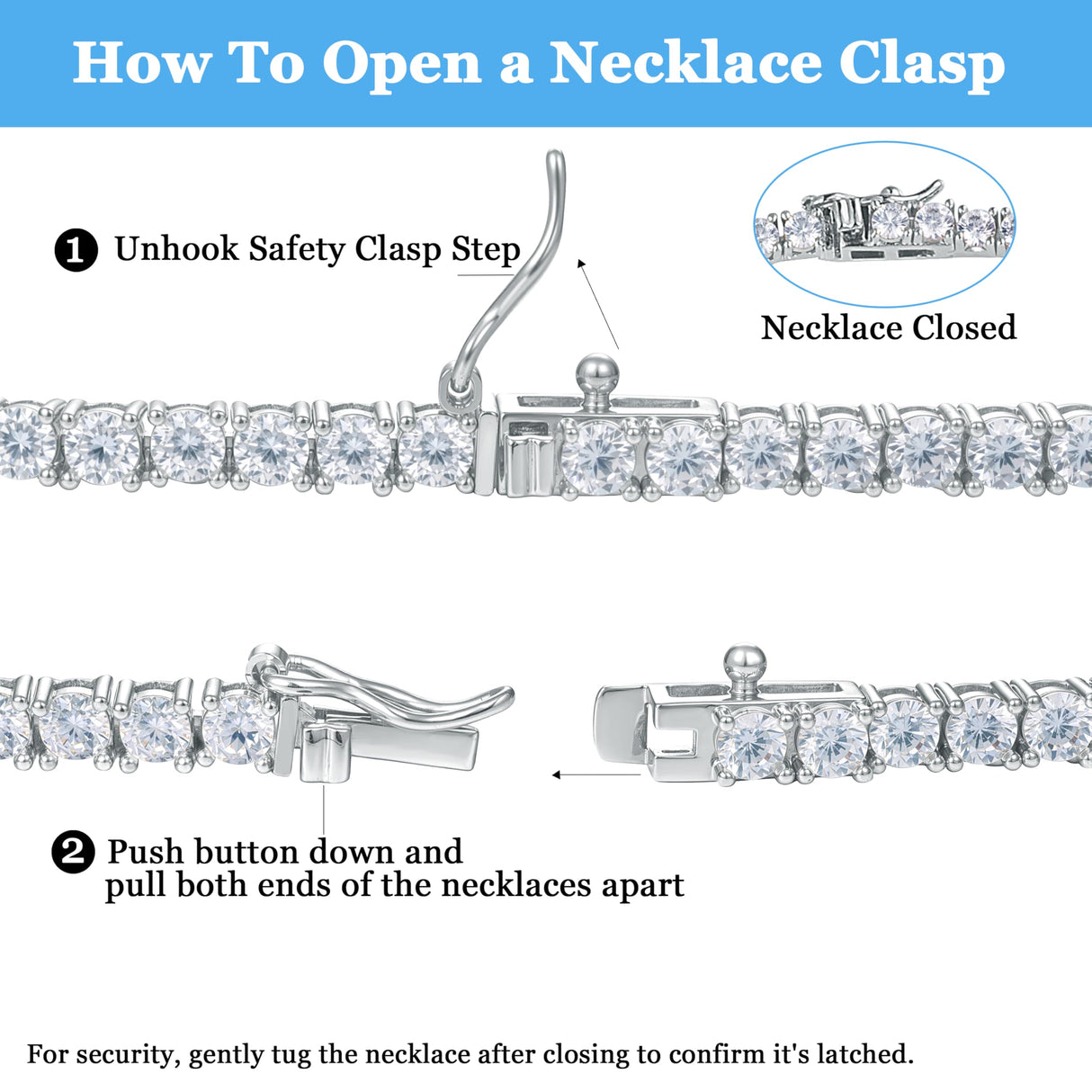 Gemsme 4.0mm Cubic Zirconia Tennis Necklaces for Women and Men |White18inch