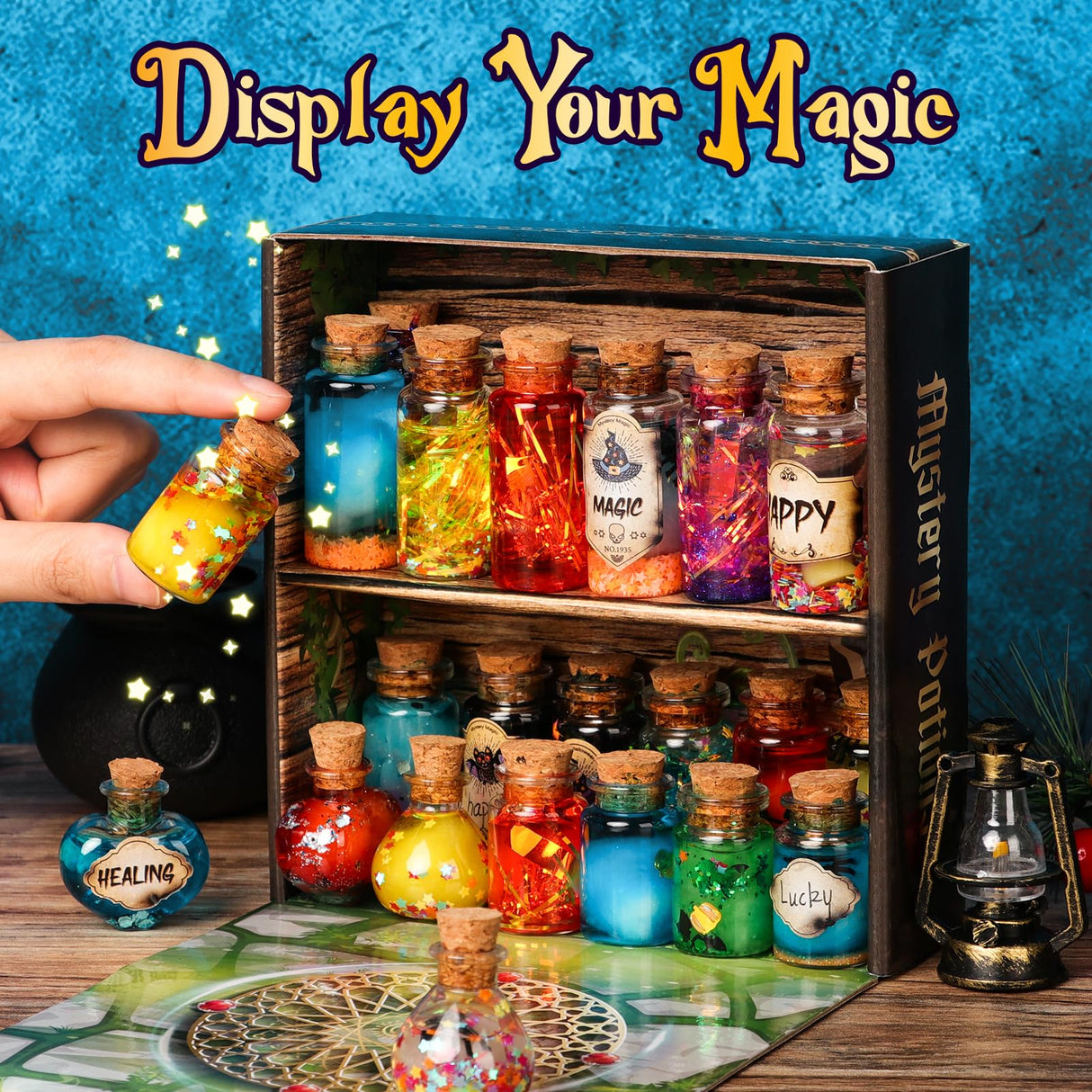 UOMTFAI Mystery Potion Craft Kit for Kids, Mix 20 Magic Wizard Potion, Creative Christmas Decorations Birthday Gifts Toys for Boys and Girls Age 6 7 8 9 10+