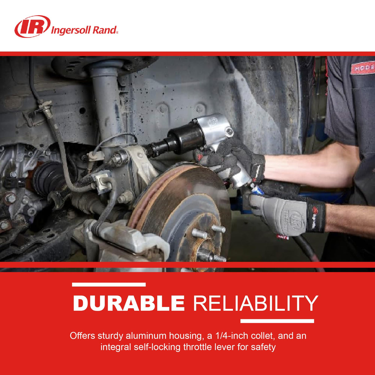 Ingersoll Rand 301B Air Die Grinder – 1/4", Right Angle, 21,000 RPM, Ball Bearing Construction, Safety Lock, Aluminum Housing, Lightweight Power Tool, Black
