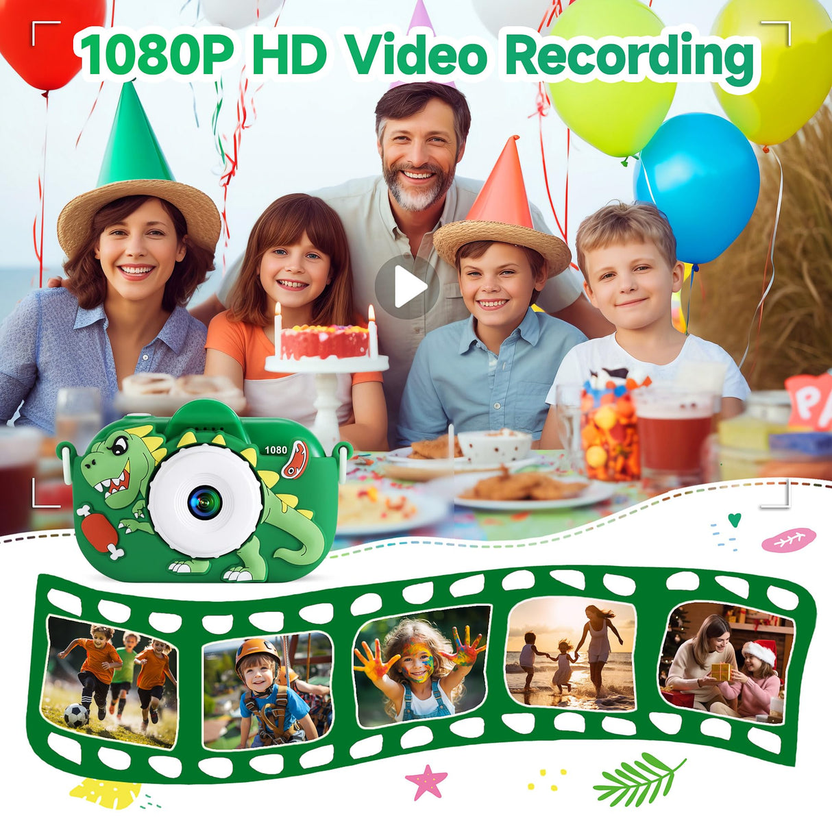 Kids Camera Boys Toys for 3 4 5 6 7 8 9 Years Old Boys, 48MP Dual Lens Kids Digital Camera Christmas Birthday Gifts, 1080P HD Video Selfie Toddler Camera with 32G SD Card