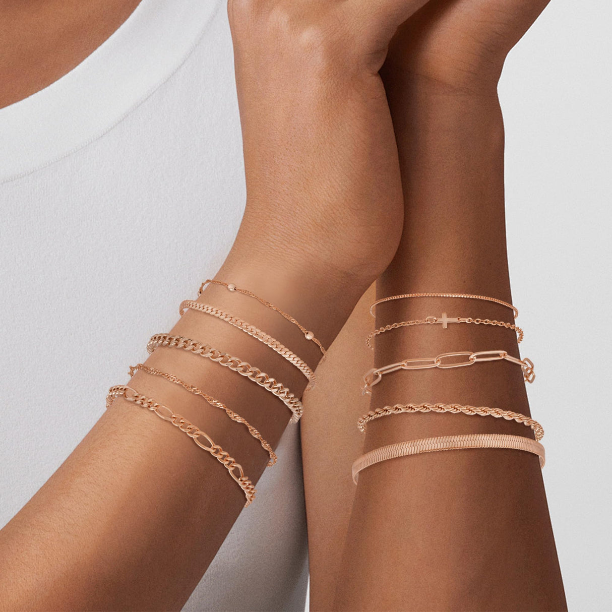XIANNVXI 10pc Rose Gold Bracelets for Women