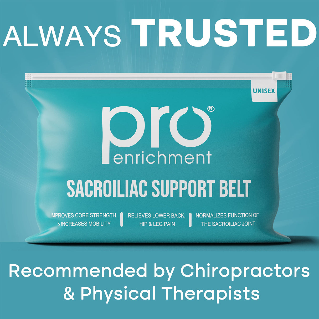 Pro Enrichment Sacroiliac SI Joint Hip Belt - Lower Back Support Brace for Men and Women - Pelvic Support Belt - Trochanter Belt - Sciatica Pelvis Lumbar Hip Pain Relief - FSA HSA Eligible (Regular)