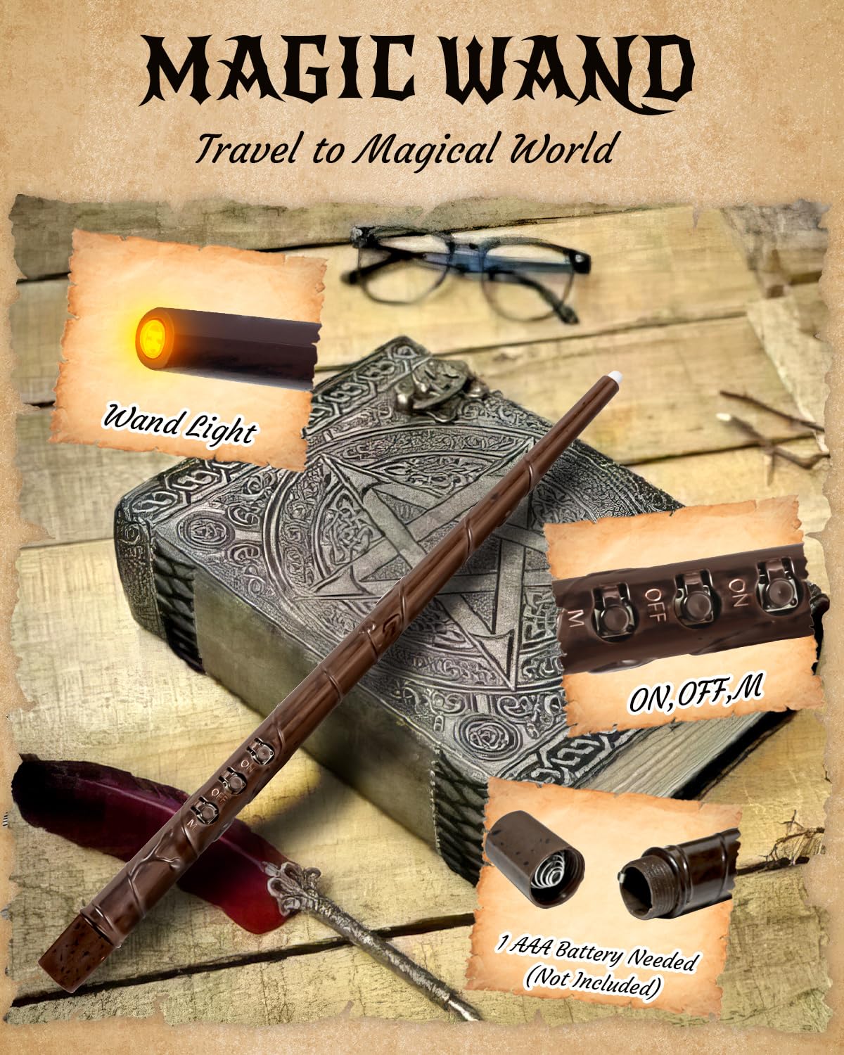 Halloween Decor Floating Candles With Wand, 20pcs Magic Hanging Candles With Remote, 6.3IN Flameless Taper Led Candle Battery Operated Floating Window Candle, Decor for Christmas, Wedding, Halloween