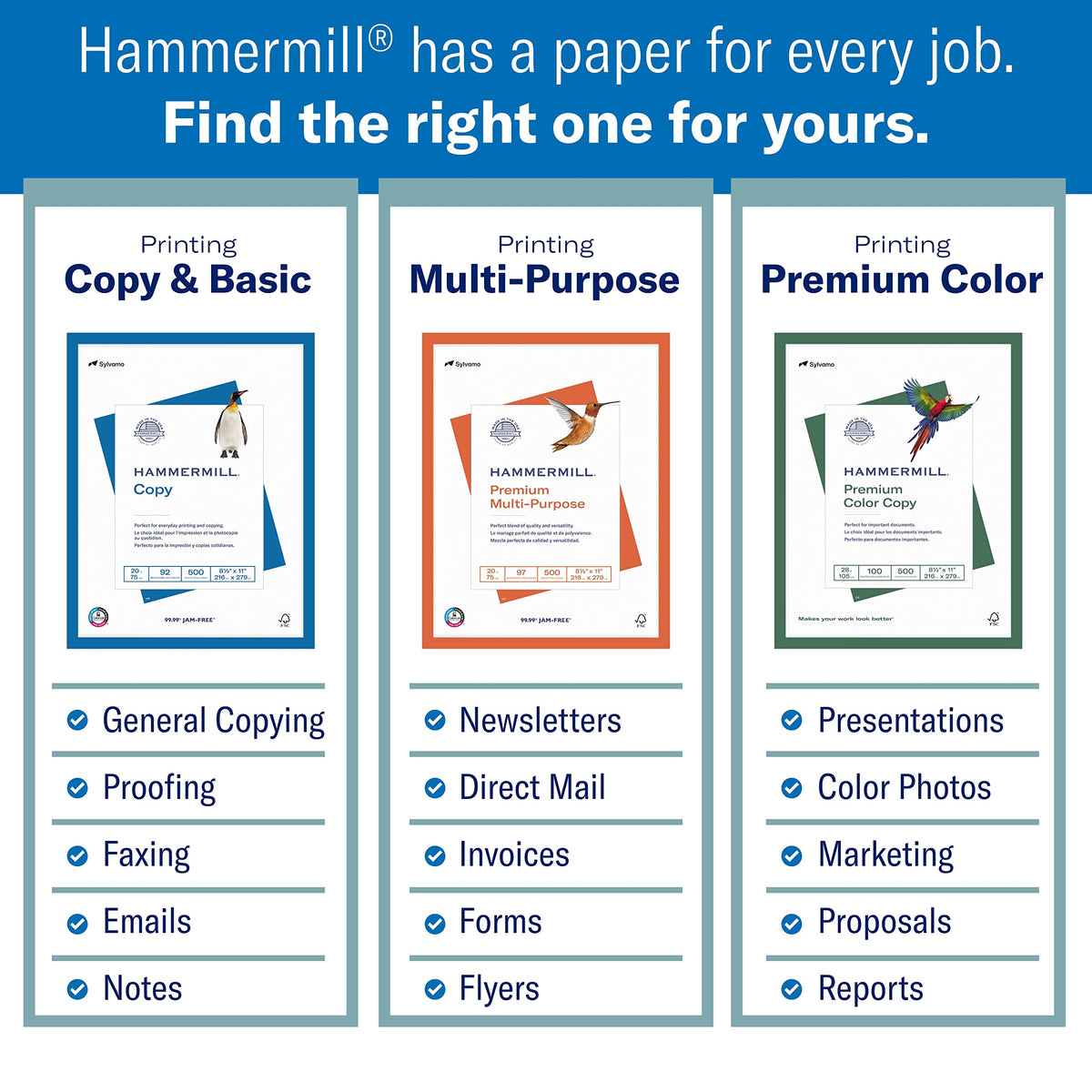Hammermill Printer Paper, 20 lb Copy, 8.5 x 11-8 Ream (4,000 Sheets) - 92 Bright, Made in the USA