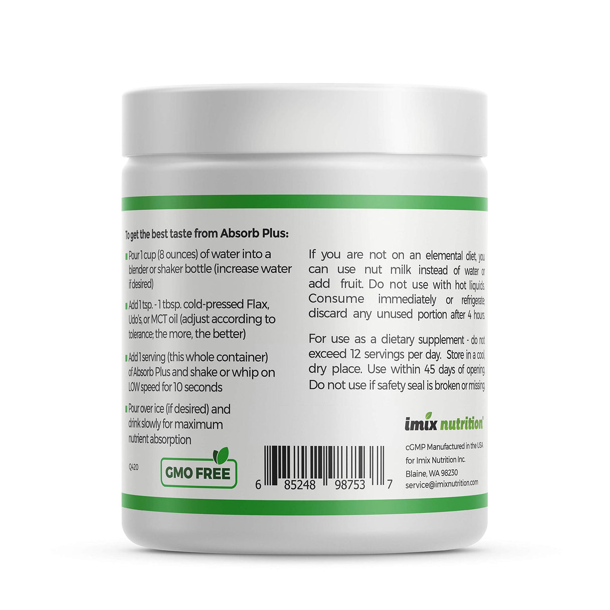 Absorb Plus Vegan Isolate Protein - Gut Health, Nutritional Support, Natural Ingredients, Non-GMO, Gluten-Free, Organic Sprouted Rice Protein (100g, Unsweetened Vanilla Brûlée)