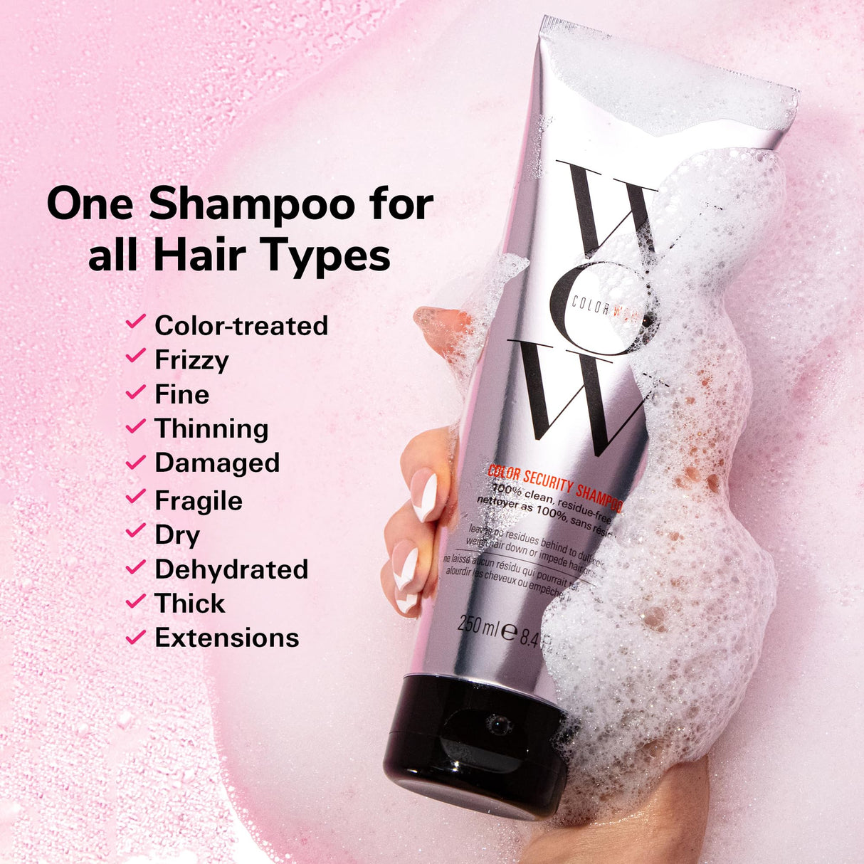 COLOR WOW Color Security Shampoo, 32 fl oz – Sulfate Free & Residue-Free Formula, Healthy Looking Hair & Scalp, Paraben Free Salon Quality