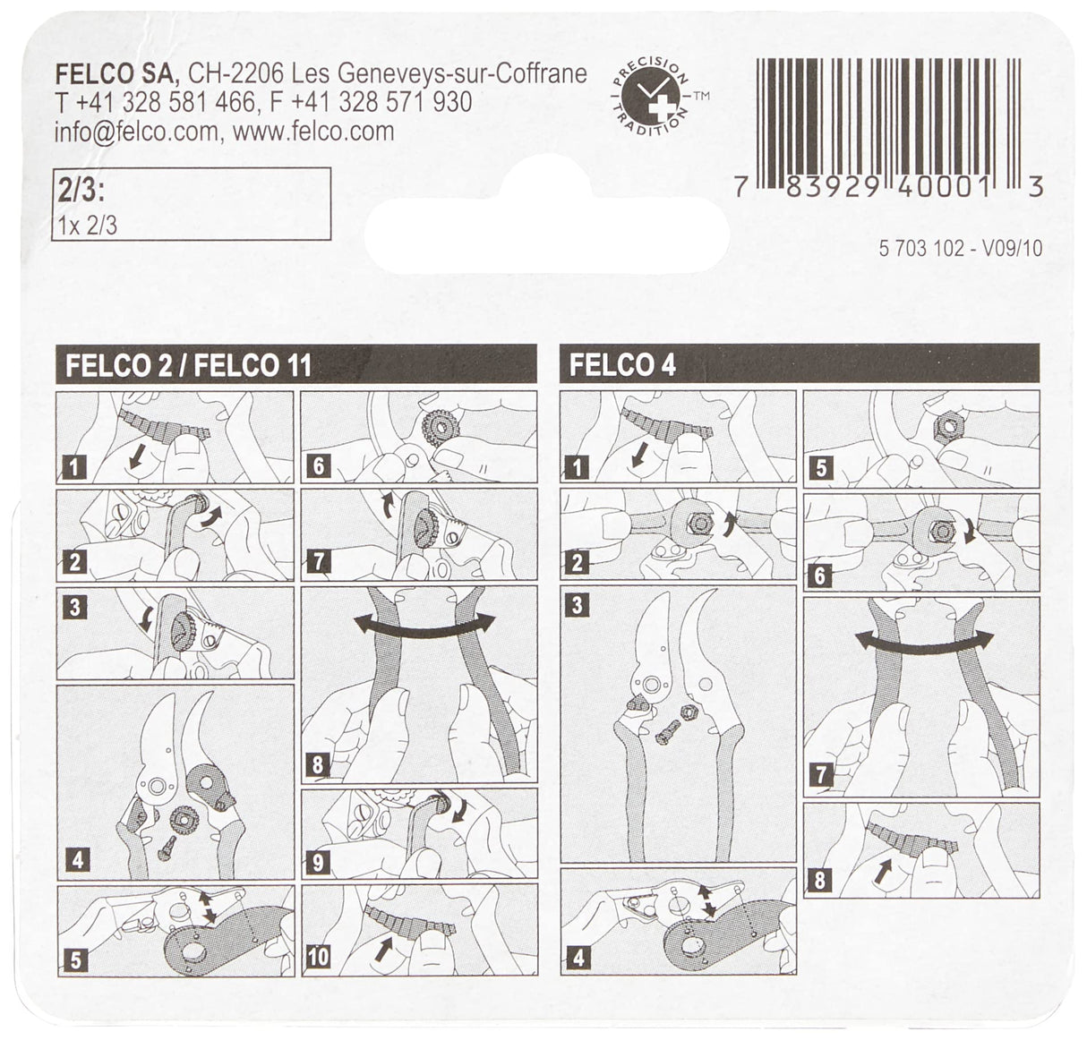 Felco Hand Pruner Replacement Blade (2/3) for Felco hand pruner models: F2, F4 & F11 - Spare Cutting Blade for Garden Pruning Shears & Bypass Clippers (Single Pack)