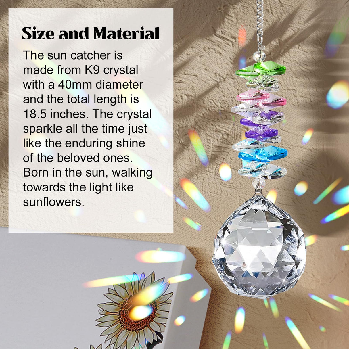 Elivida Sympathy Gift for Lose of Loved Ones, Grief Memorial Suncatcher Ornament for Loss of Mom Dad, Bereavement Crystal Rainbow Maker, Unique Heart Shaped Hanging Decorations for Daily Remembrance