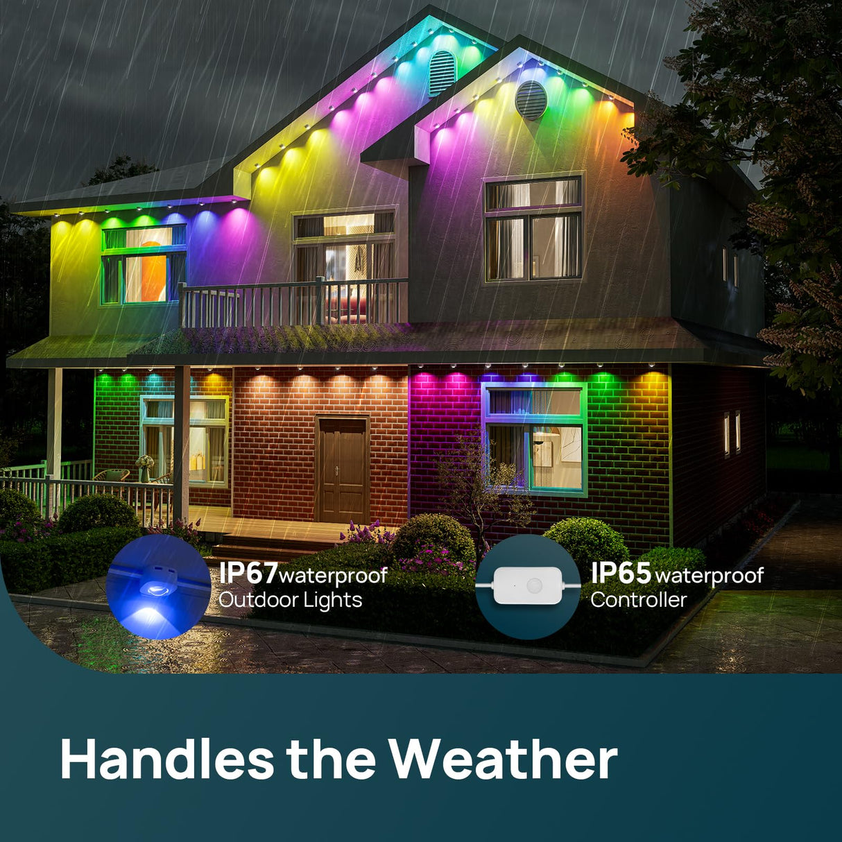Linkind Permanent Outdoor Lights HP5,Smart AI RGBTW 100ft Christmas Lights, 85 Scenes Modes for Daily Holiday Halloween Decorations,IP67 Waterproof, Compatible with Alexa,Google Assistant