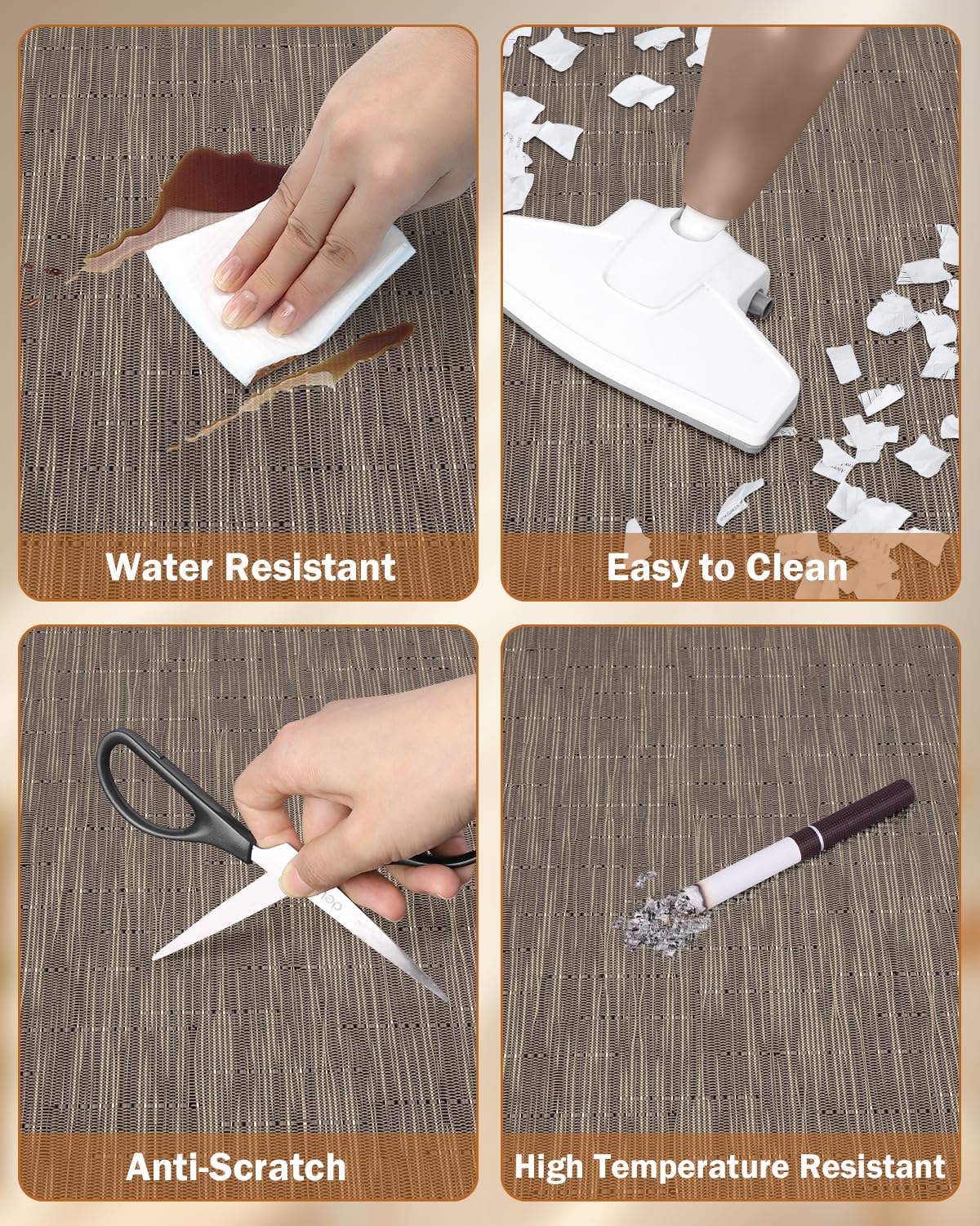 Blvornl Office Chair Mat for Hardwood Floor, 35.4"*47.2" Desk Computer Chair Mat for Hard Wood, Large Anti-Slip Hard Floor Protector Rolling Chair Mat, PVC Mat Desk Rug for Office and Dark Brown