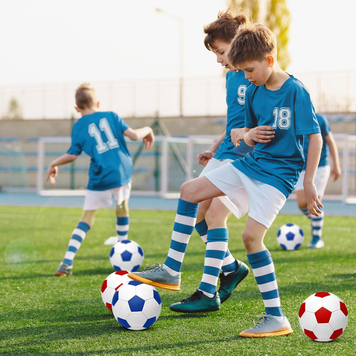 yasuwekik 2 Pack Operation Christmas Deflated Soccer Ball with Pump for Child Size 3,Size 4,Size 5 (Color, Size 4)