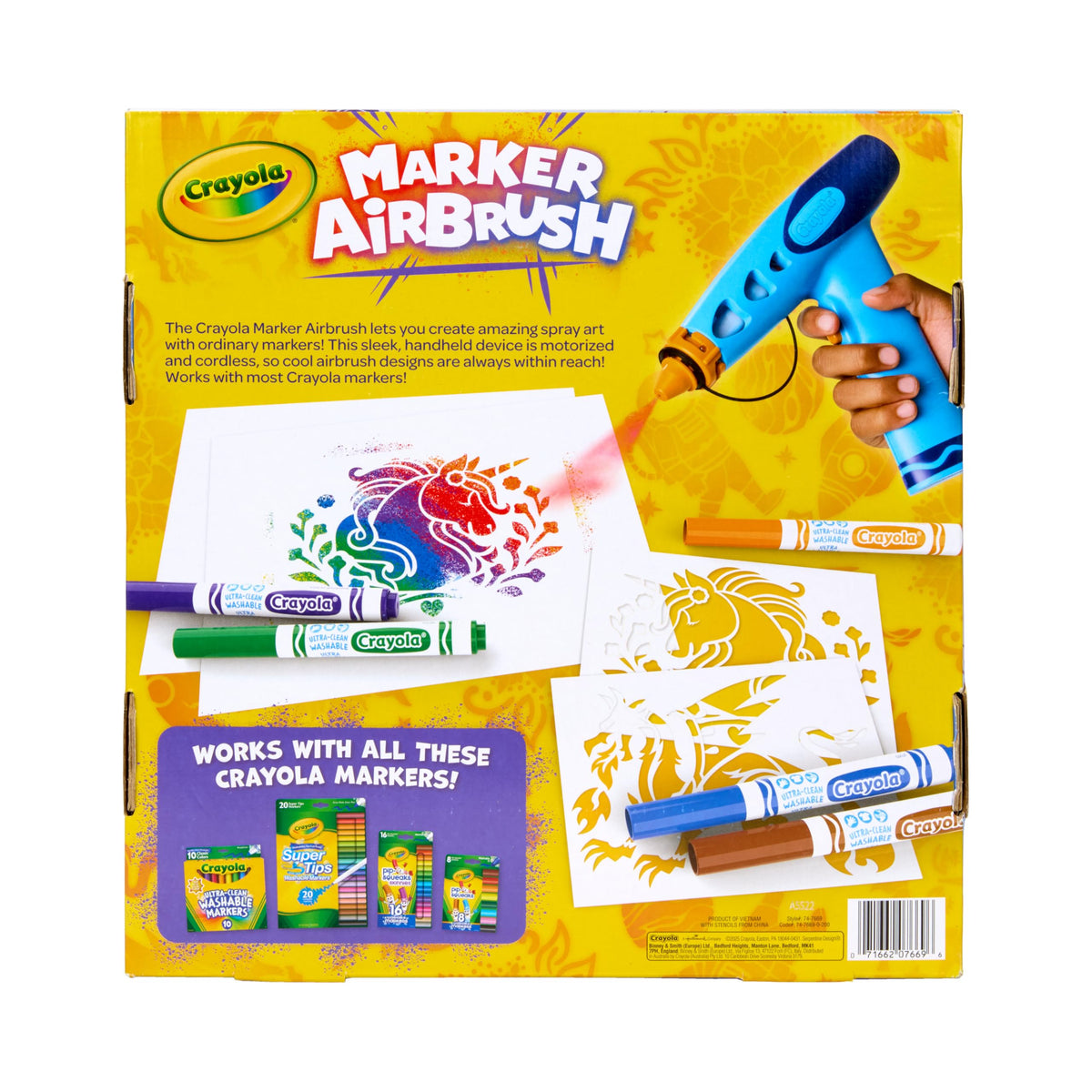 Crayola Marker Airbrush Spray Art Kit, Arts & Crafts Toys, Holiday Gift