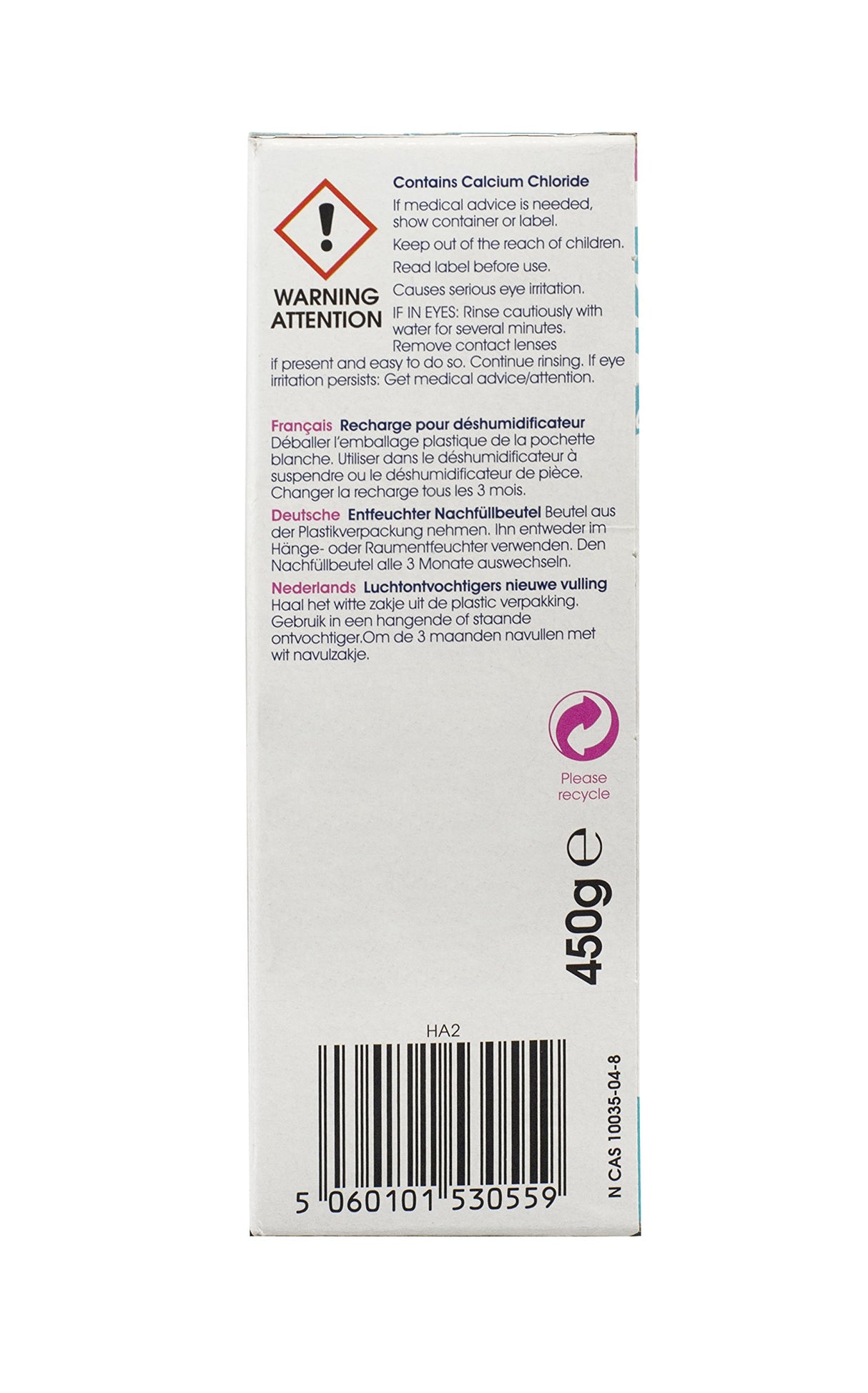 EcoZone Dehumidifier Refill Pouch, Damp, Mould & Moisture Absorber for Portable Re-Usable Device Trap, 3 Months Protection for Bedroom, Bathroom, Garage, Kitchen & Caravan, Vegan Friendly (Single)