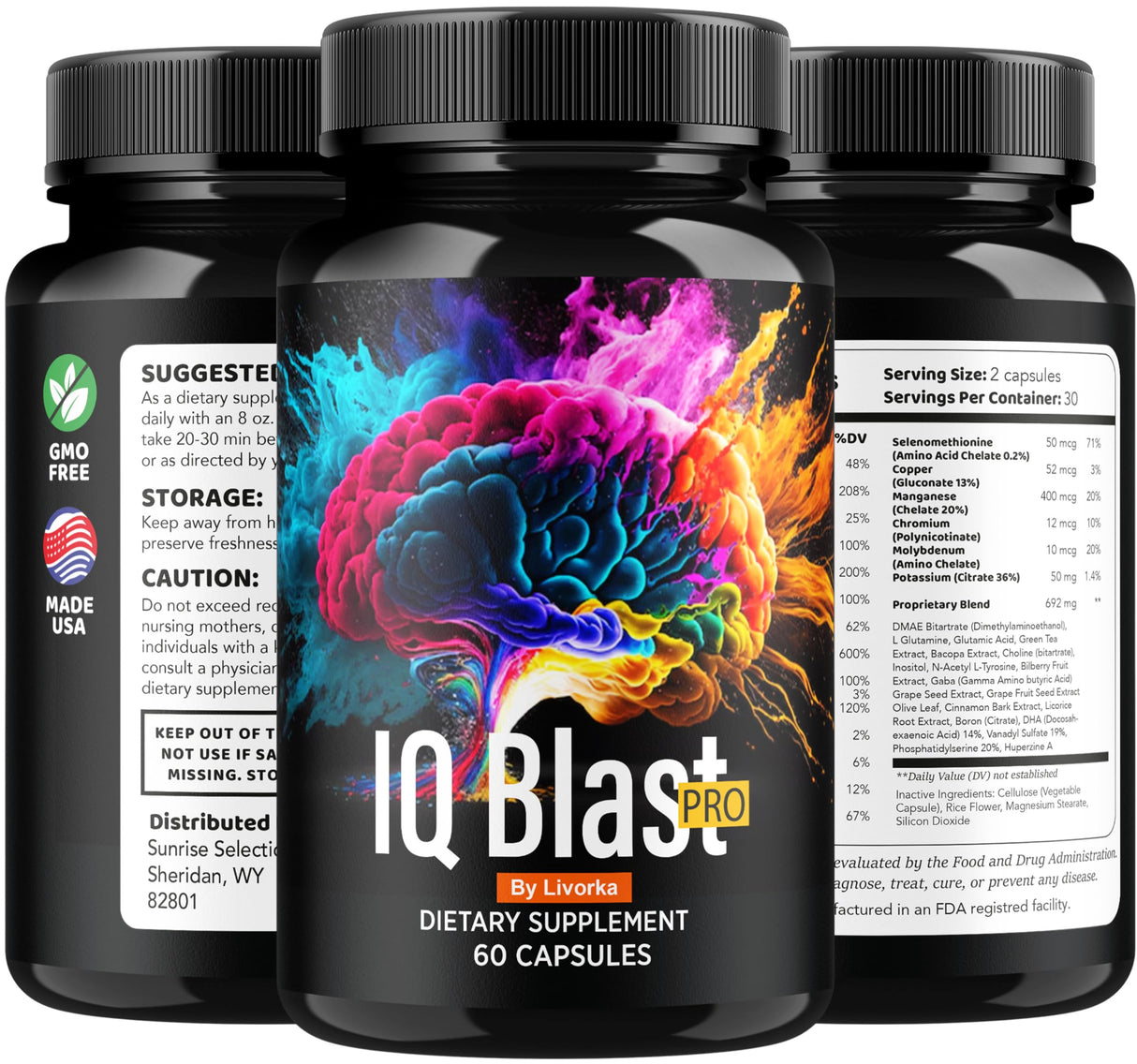 (2 Pack) IQ Blast Pro Capsules - Official IQ Blast Pro Advanced Supplement Pills, IQ Blast Pro Premium Formula for Wellness & Health Support, Original IQ Blast Pro Reviews, 120 Capsules for 2 Months