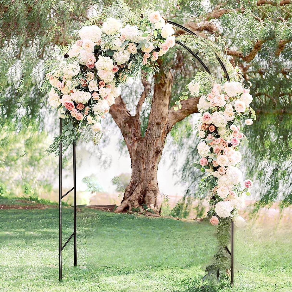 Metal Pergola Arbor, 4.6 ft W x7.9 ft High,Assemble Freely Light Weight