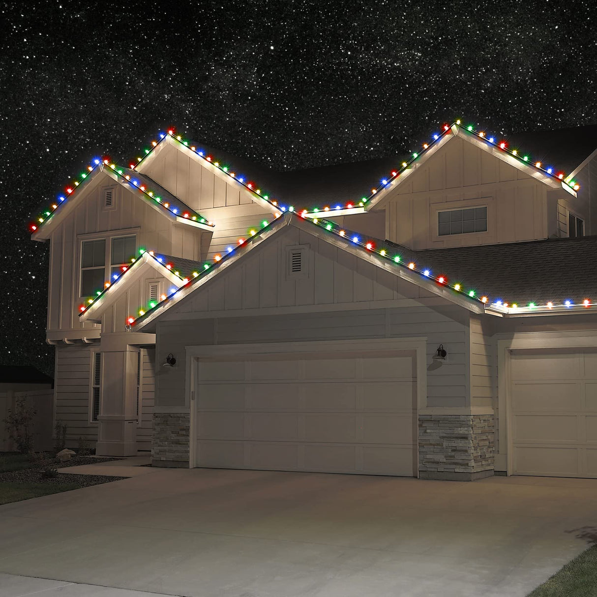 Holiday Lighting Outlet Faceted C7 Christmas Lights | Orange LED Light Bulbs Holiday Decoration | Warm Christmas Decor for Indoor & Outdoor Use | 2 SMD LEDs in Each Light Bulb | Set of 25