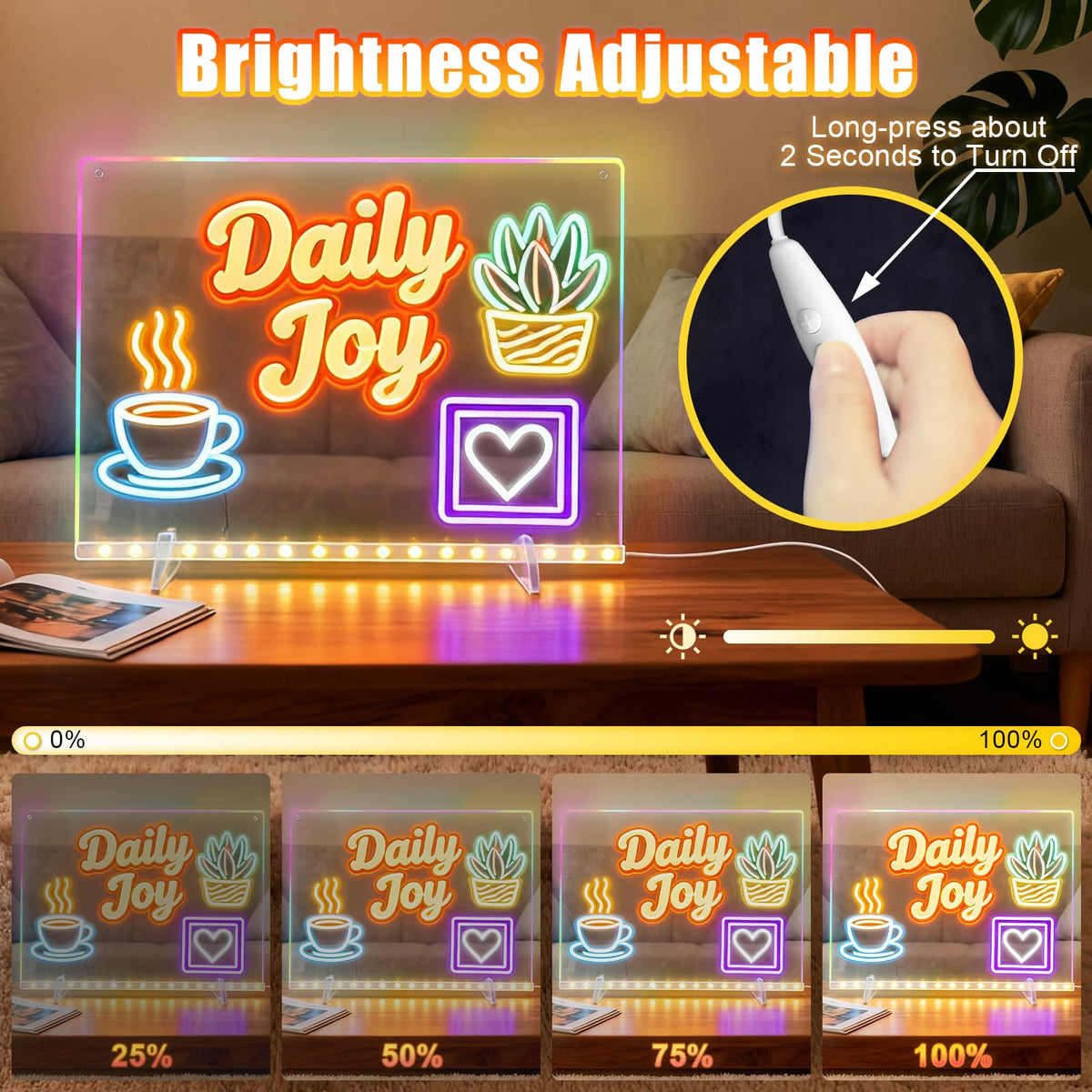 Signsxcel Led Note Board with Colors,16''Drawing Tablet,6 Modes & 8 Colors Light Up Drawing Board,Kids Toy with 13 Light Effects,Birthday Holiday Day Gifts for Girls & Boys Age 3+(White)