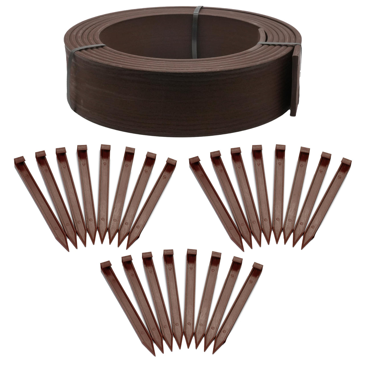 EasyFlex 4-Inch Composite Landscape Edging Kit, 40-Foot, Brown